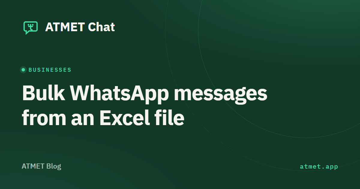 Sending bulk WhatsApp messages the official way, from an Excel file